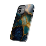 Blue Gold Agate Tough Phone Case Marble Stone Design  Shamo's