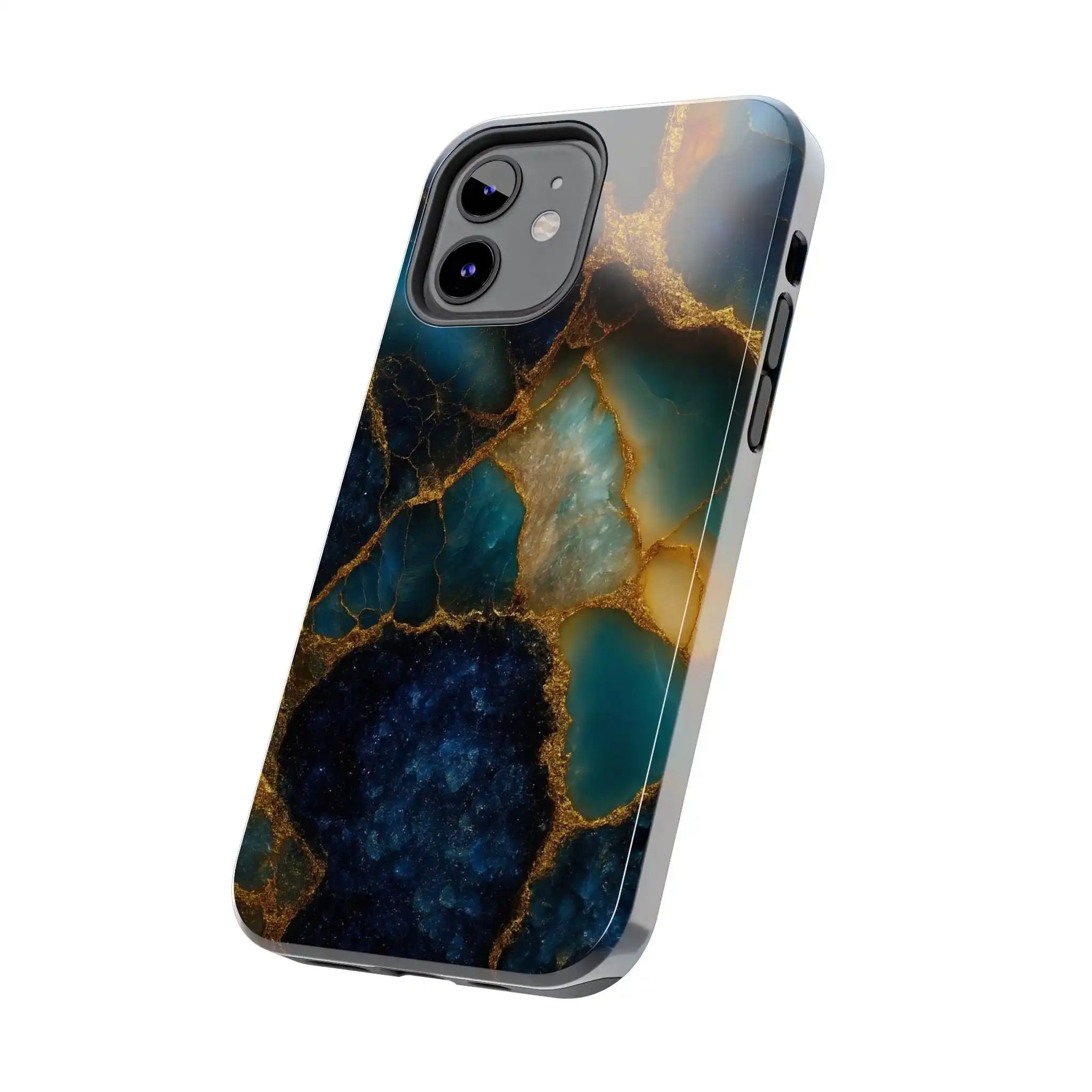 Blue Gold Agate Tough Phone Case Marble Stone Design  Shamo's