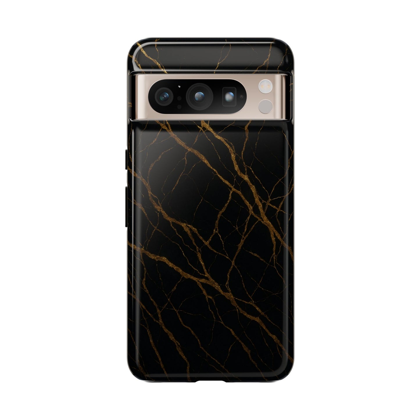 Black Marble Tough iPhone Case