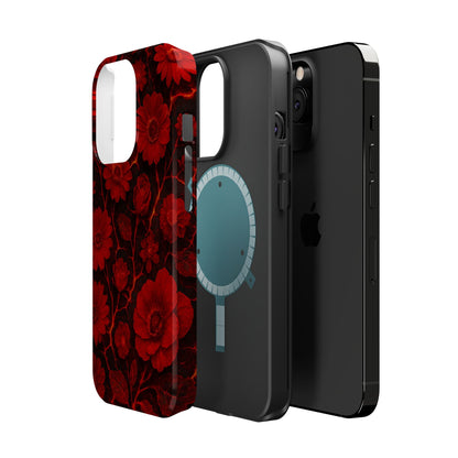 Melted Lava Dark Red Floral iPhone Case — MagSafe Compatible  Shamo's
