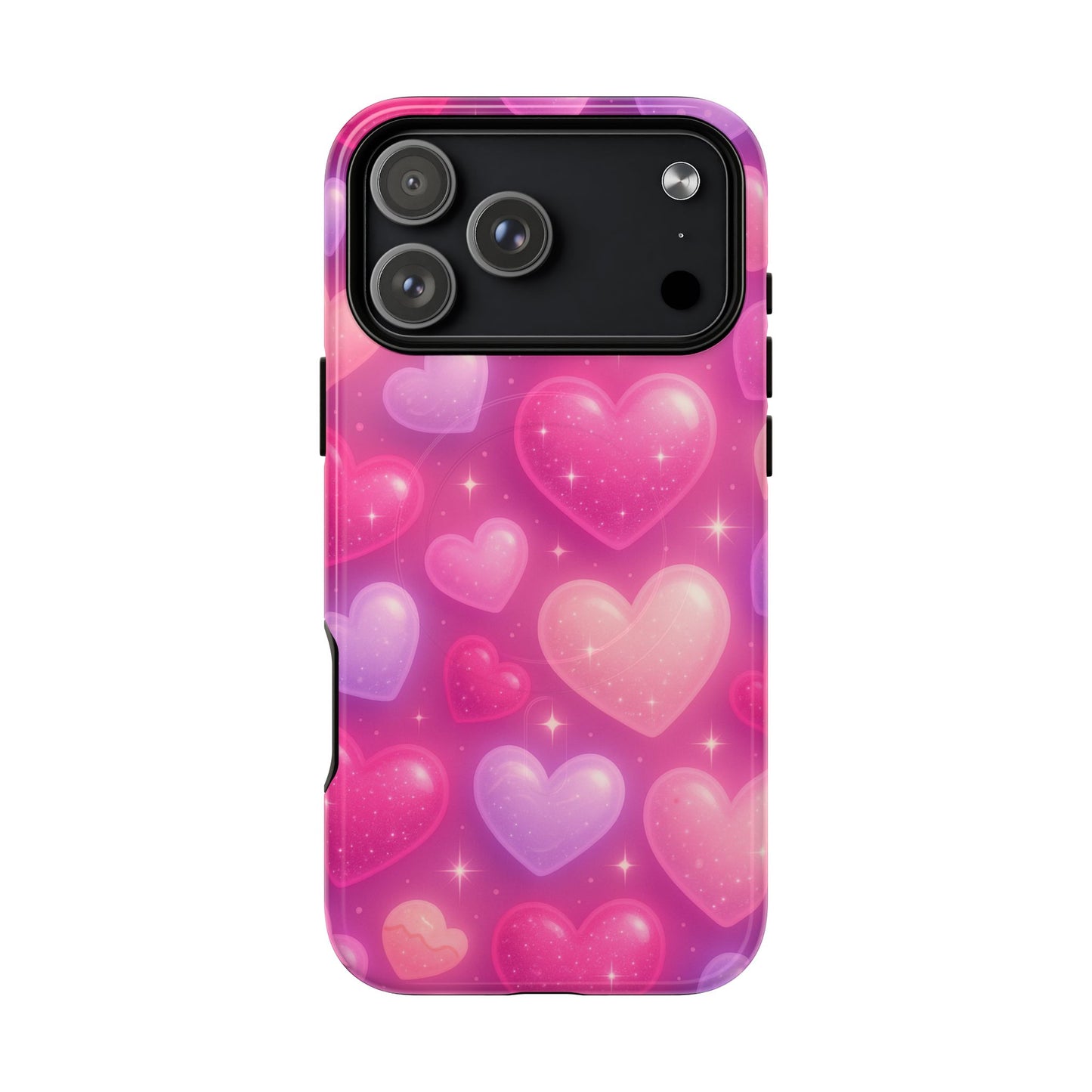 Glitter Hearts Cases for iPhones with MagSafe