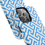 Preppy Blue Geometric MagSafe Compatible Impact Phone Case