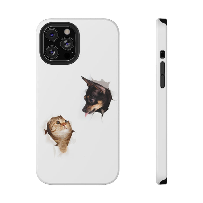 Impact-Resistant Cases with a cat and a dog