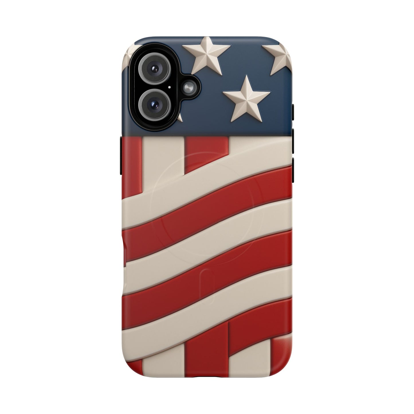 Patriotic iPhone Cases - MagSafe Tough American Flag Design
