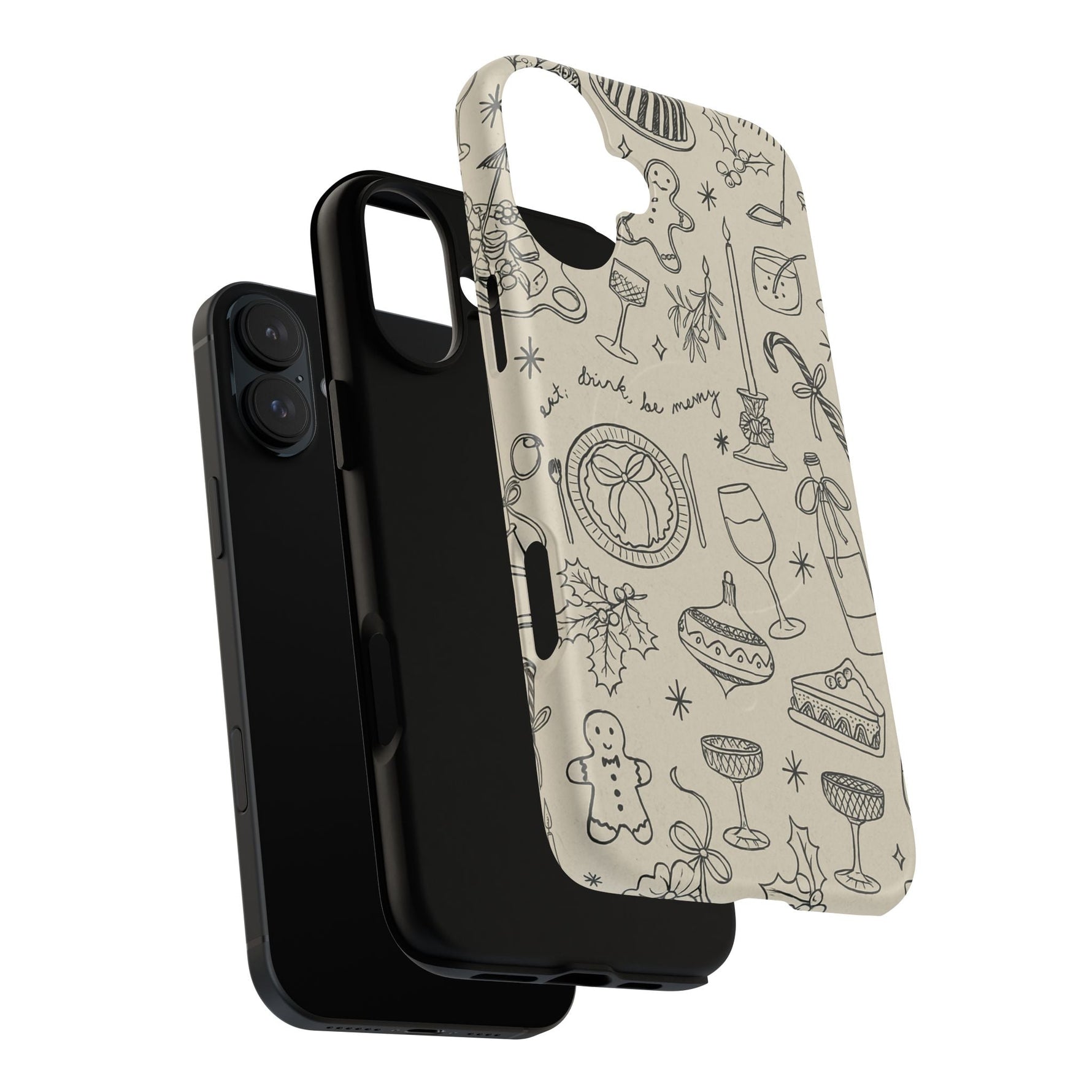 Festive Doodle iPhone Case (’drink, be merry’ Holiday Design) | compatible with MagSafe  Shamo's