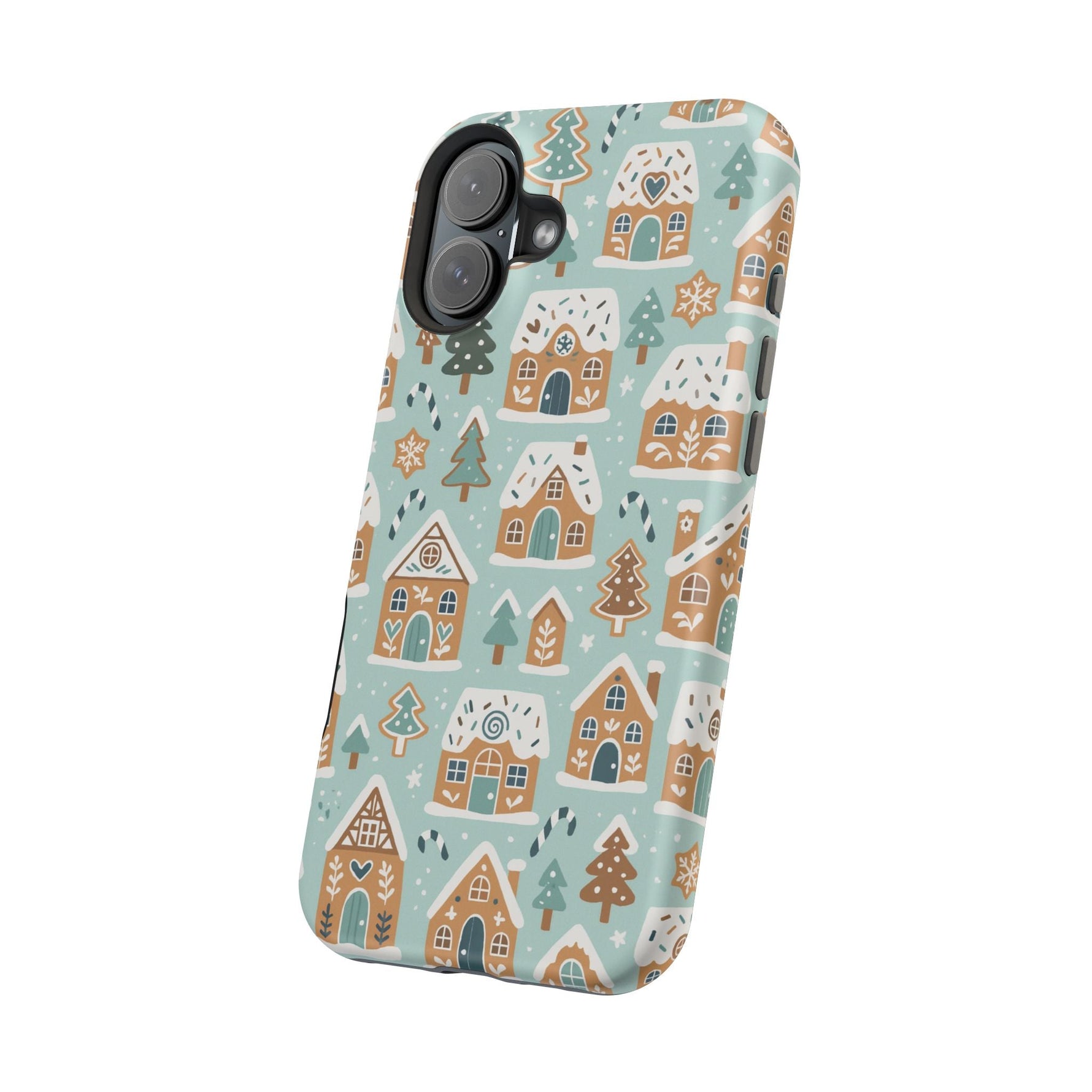 Winter Gingerbread Village Holiday Theme iPhone Case with MagSafe compatibility  Shamo's