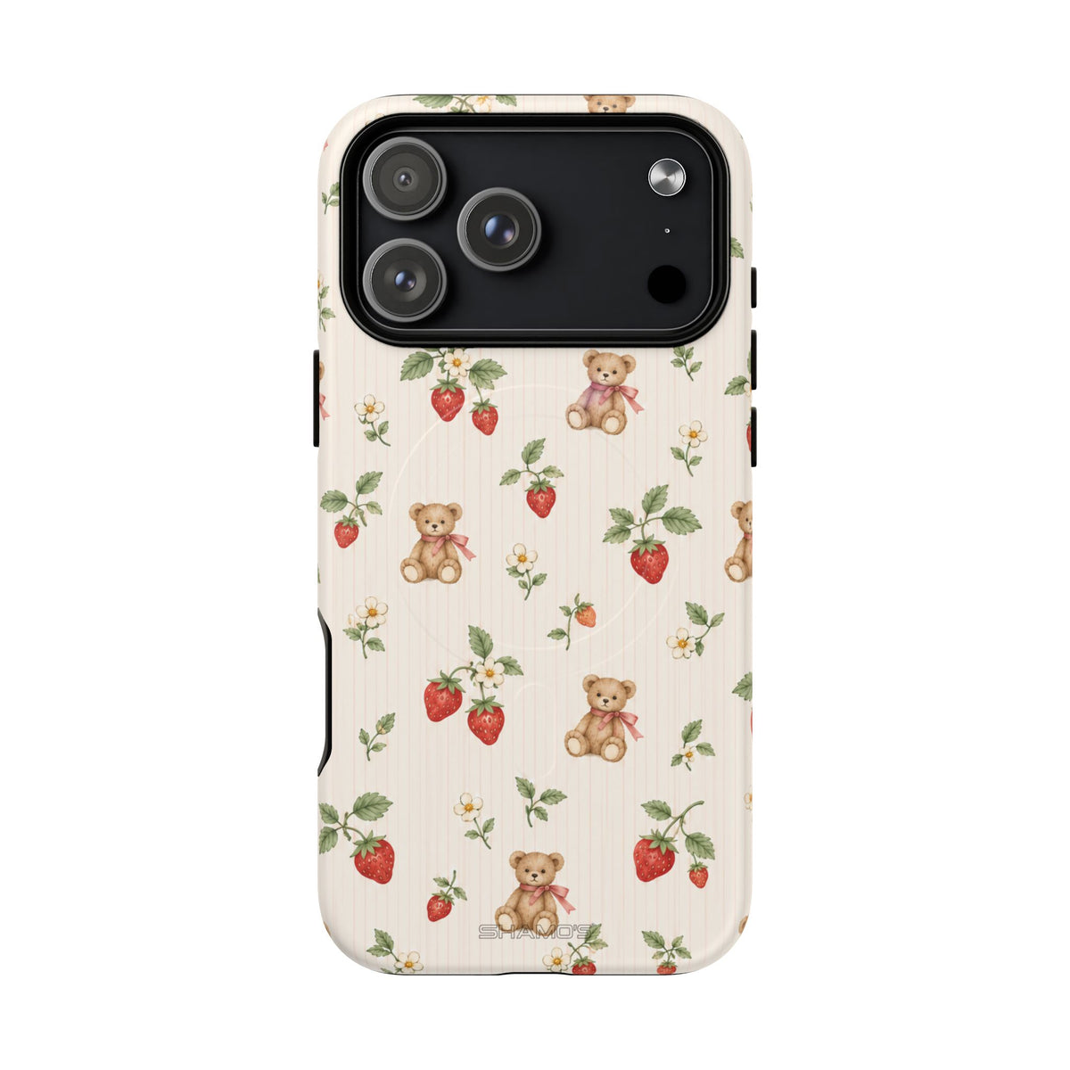 Strawberry Teddy iPhone Case with MagSafe