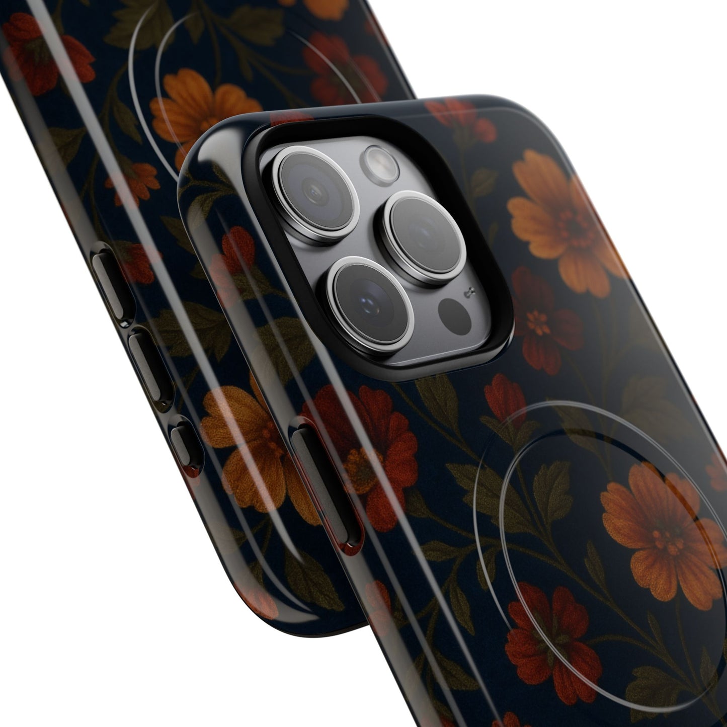 Floral Night Velvet iPhone Case - Works with MagSafe