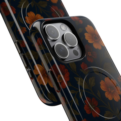 Floral Night Velvet iPhone Case - Works with MagSafe