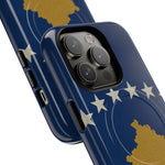 Kosovo Flag Tough iPhone Case — Navy Blue Stars & Gold Map (MagSafe compatible)  Shamo's