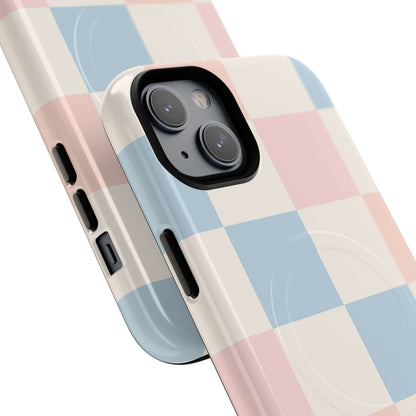 Pastel Checkerboard Pattern iPhone Cases - MagSafe