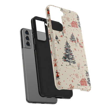 Winter Village Holiday Tough iPhone Case — Vintage Holidays & Snow Scene
