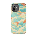 Ocean Wave Tough Phone Case — Pastel Retro Surf Pattern  Shamo's
