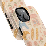 Parisian Bakery iPhone Case — Cute Eiffel Tower, Croissants & Baguette Tough MagSafe Case  Shamo's