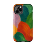 Abstract Color Wave Tough Phone Case — Bold Orange & Green Protective Phone Cover  Shamo's