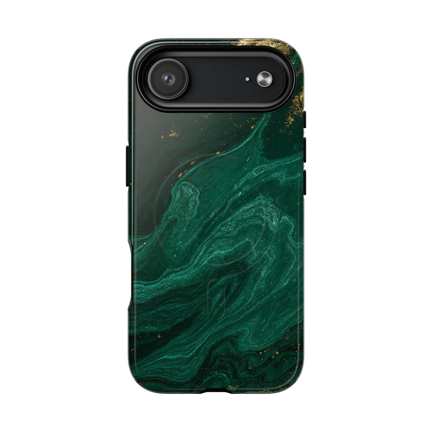 Emerald Marble with Gold Veins iPhone Case | with MagSafe  Shamo's iPhone 17 Air / Glossy