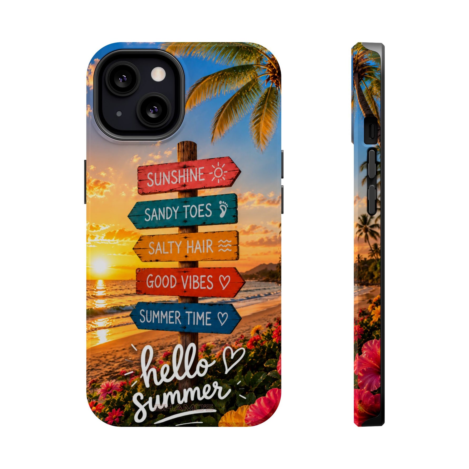 Hello Summer Phone Case — Tropical Beach MagSafe Impact-Resistant Case