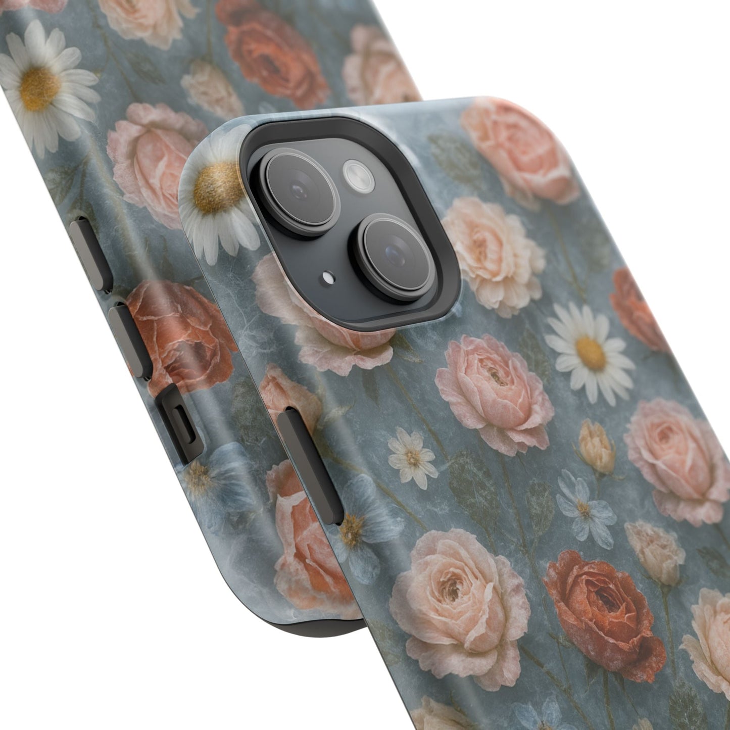 Frozen Floral Vintage Roses & Daisies iPhone Case with MagSafe compatibility  Shamo's