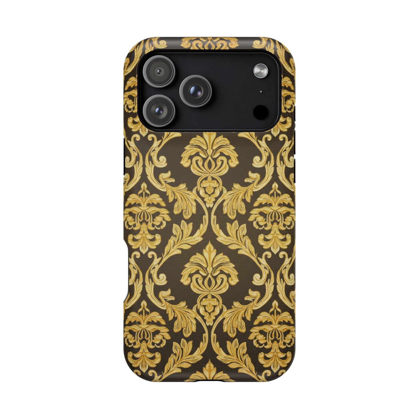 Gold Damask Magnetic Impact-Resistant iPhone Case with MagSafe Compatibility