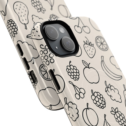 Fruit Pattern Tough iPhone Case | Compatible with MagSafe
