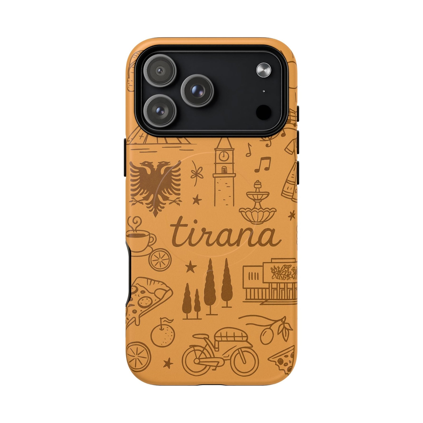 Tirana Illustrated Hand-Drawn iPhone Case — Albanian Landmarks & Icons | MagSafe compatible  Shamo's