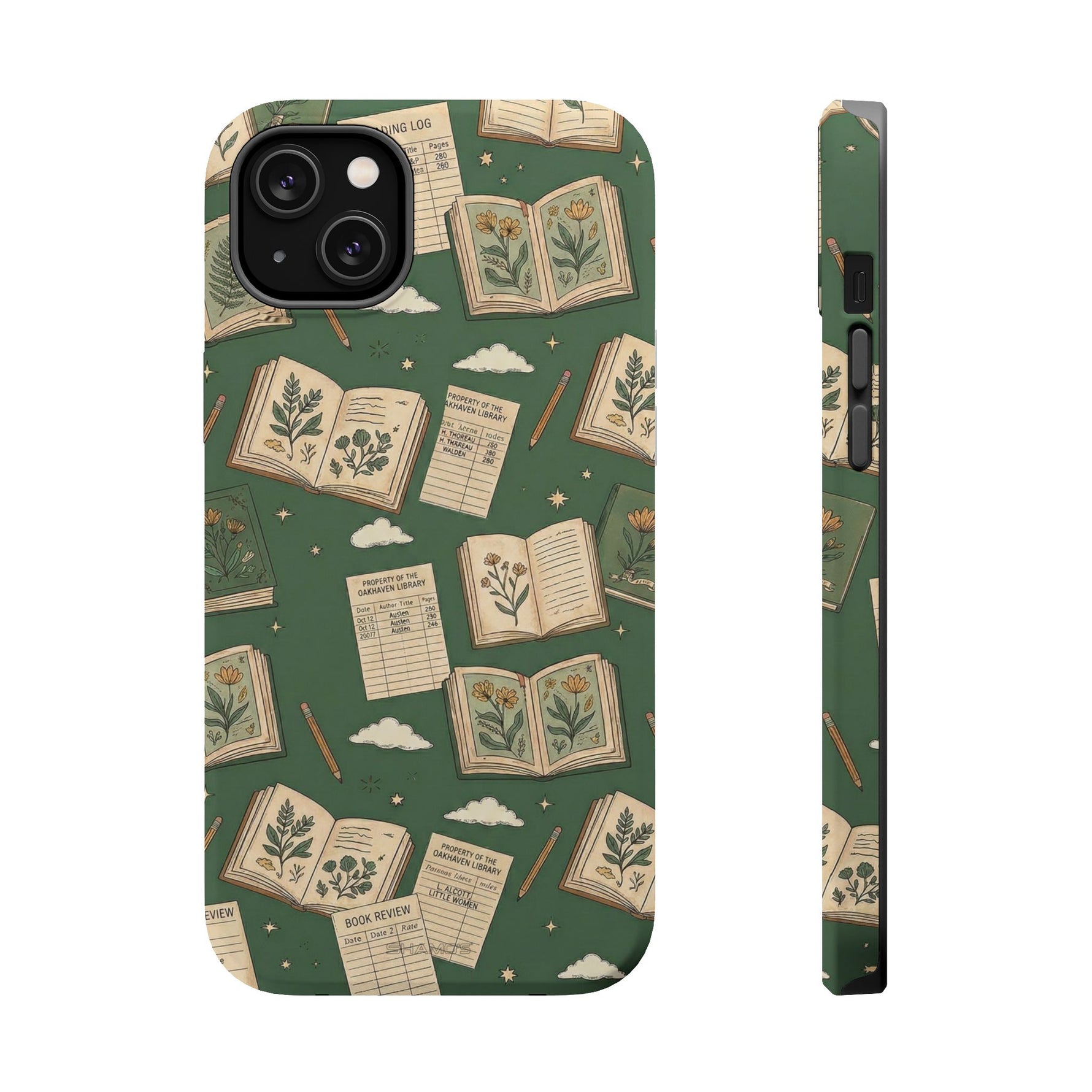 Botanical Journal Pattern iPhone Case | MagSafe Compatible Impact-Resistant Protective Cover