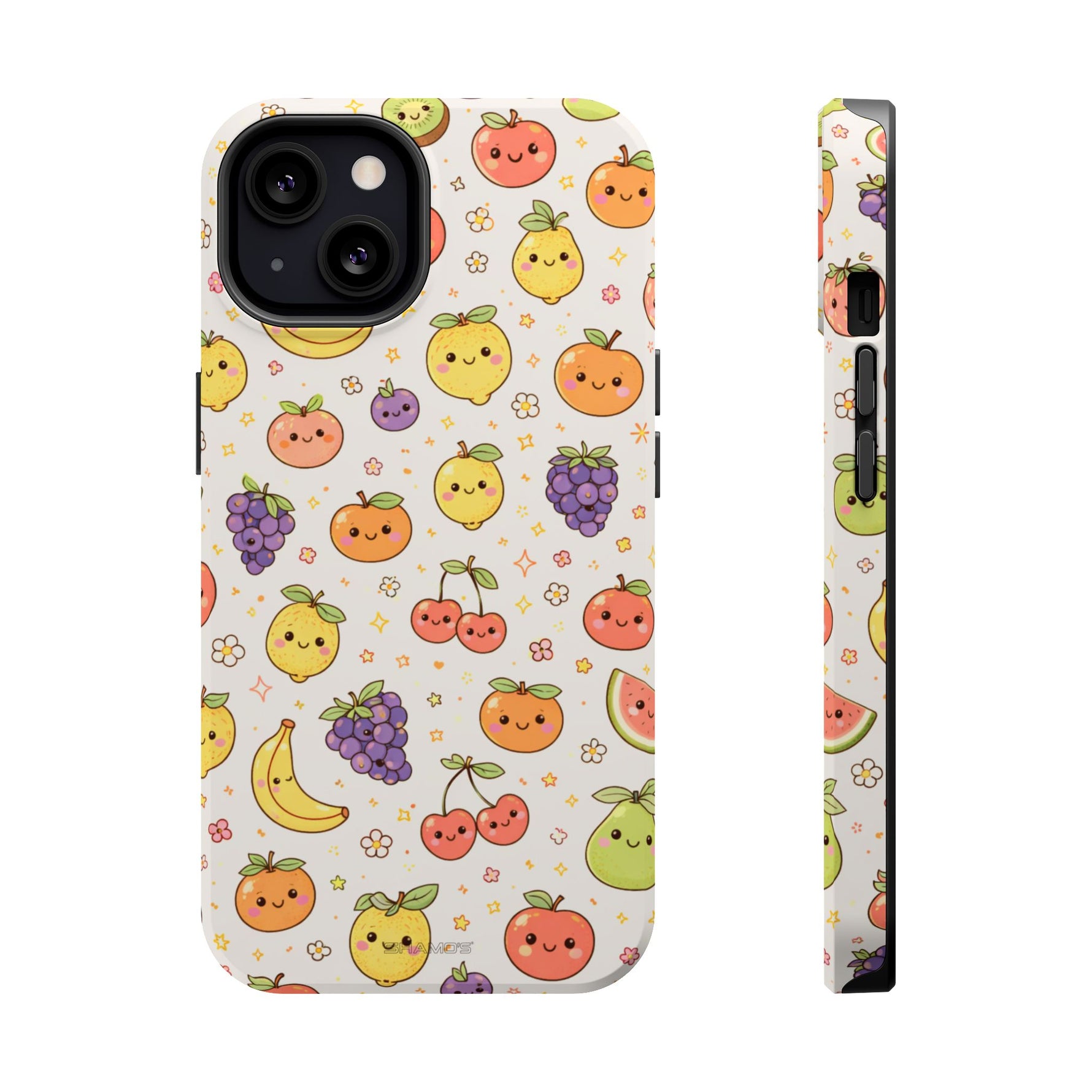 Cute Kawaii Fun Fruit Pattern Magnetic Impact-Resistant iPhone Case with MagSafe Compatibility