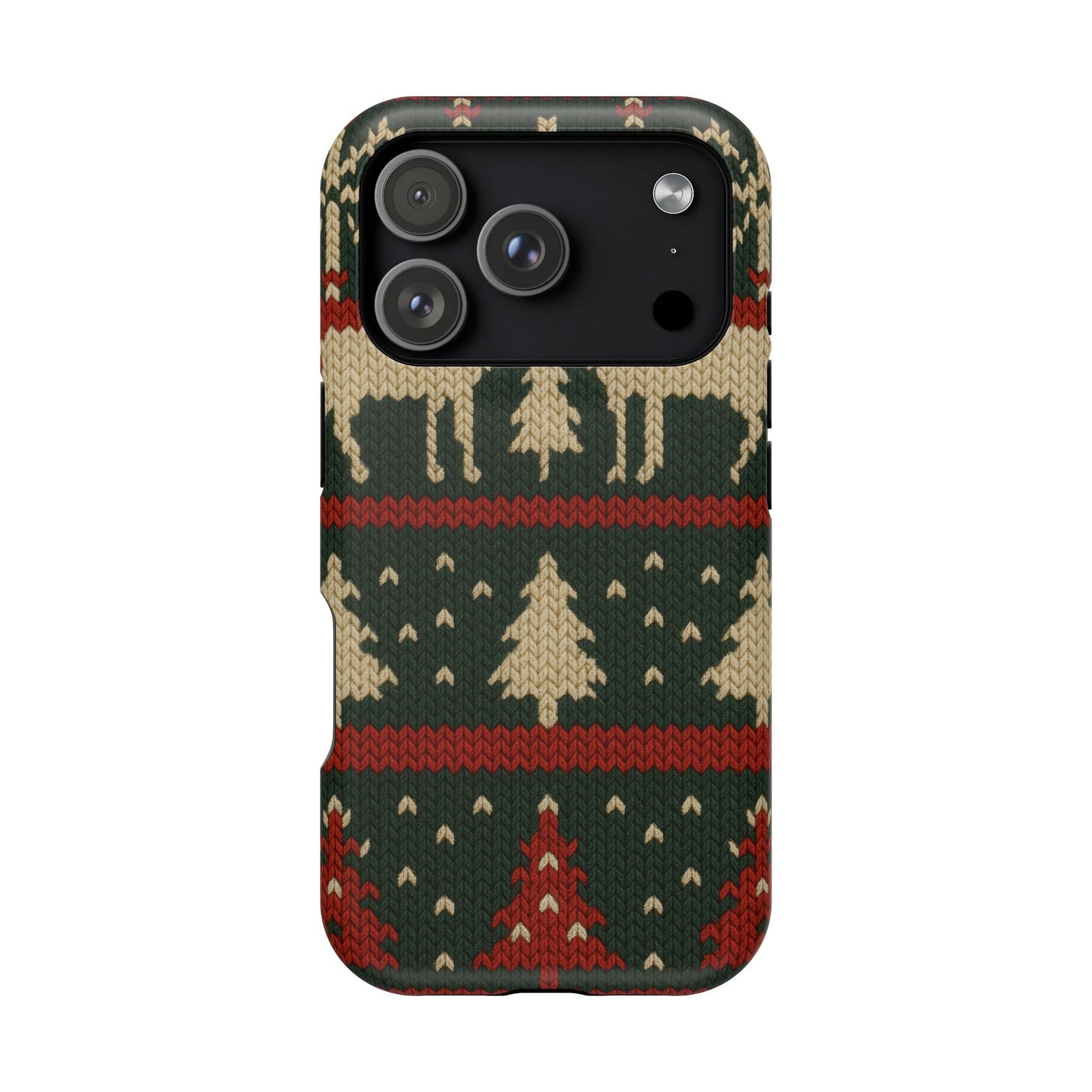 Holiday Reindeer Knit iPhone Case | compatible with MagSafe  Shamo's iPhone 17 Pro / Matte