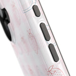 Strawberry Hearts MagSafe Compatible Phone Case | 'Paint it your way' Pink Plaid Impact-Resistant