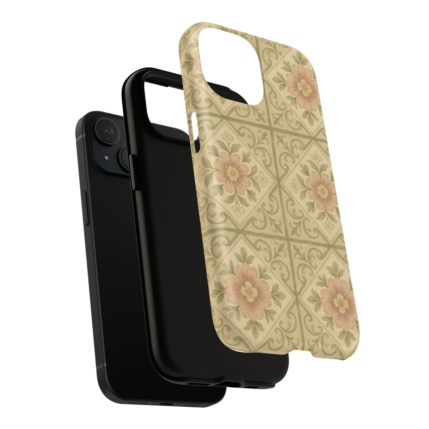 Vintage Rustic Foral Tiles iPhone Case | MagSafe - Shamo's