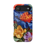 Electric Paradise MagSafe Phone Case – Cobalt Floral & Coral Waves | Glossy