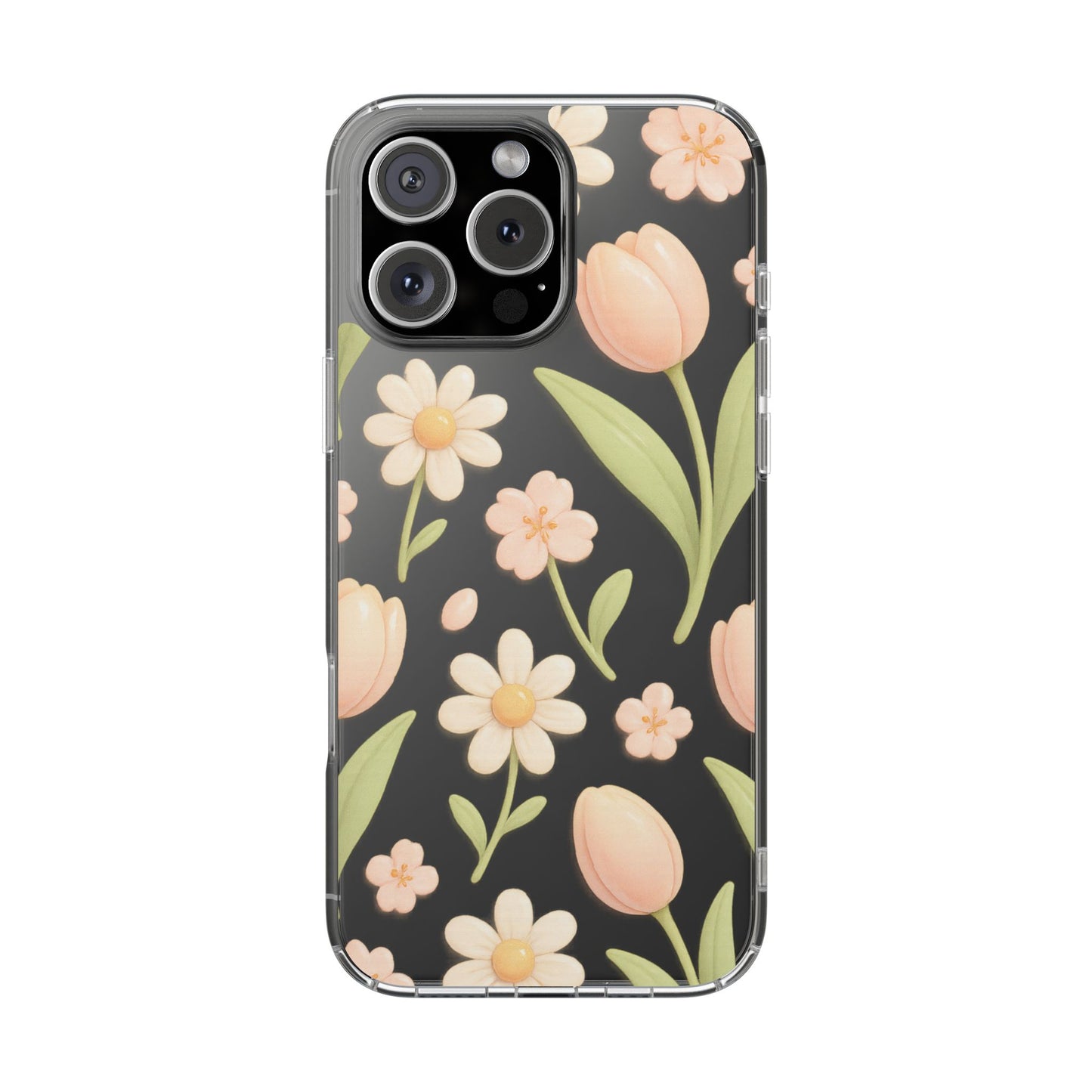 Floral Impact-Resistant Clear iPhone Case - Shamo's