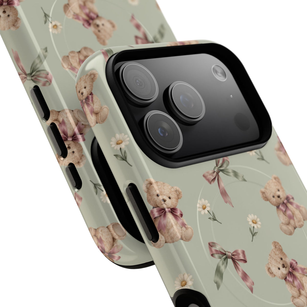 Funda para iPhone con lazo y osito de peluche con MagSafe
