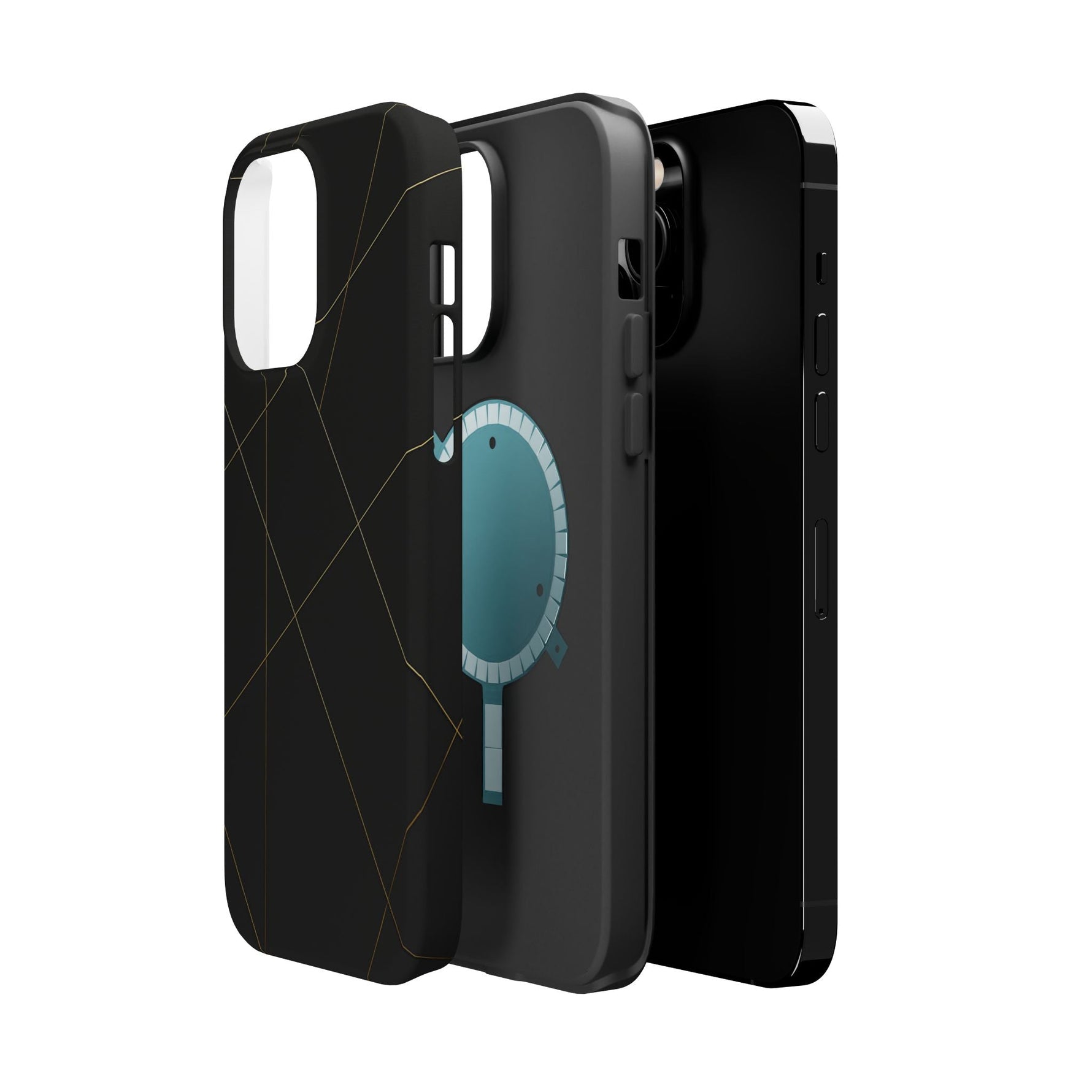 Black Geometric Design iPhone Case | MagSafe  Shamo's