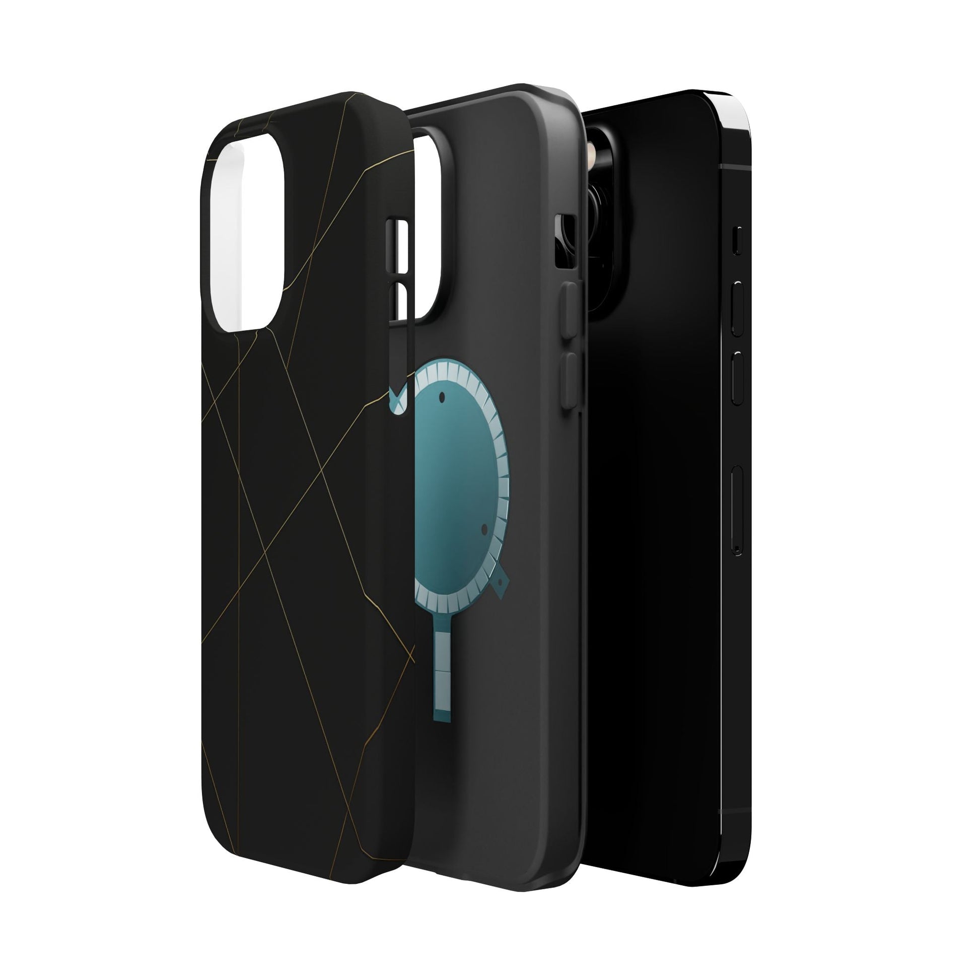 Black Geometric Design iPhone Case | MagSafe  Shamo's