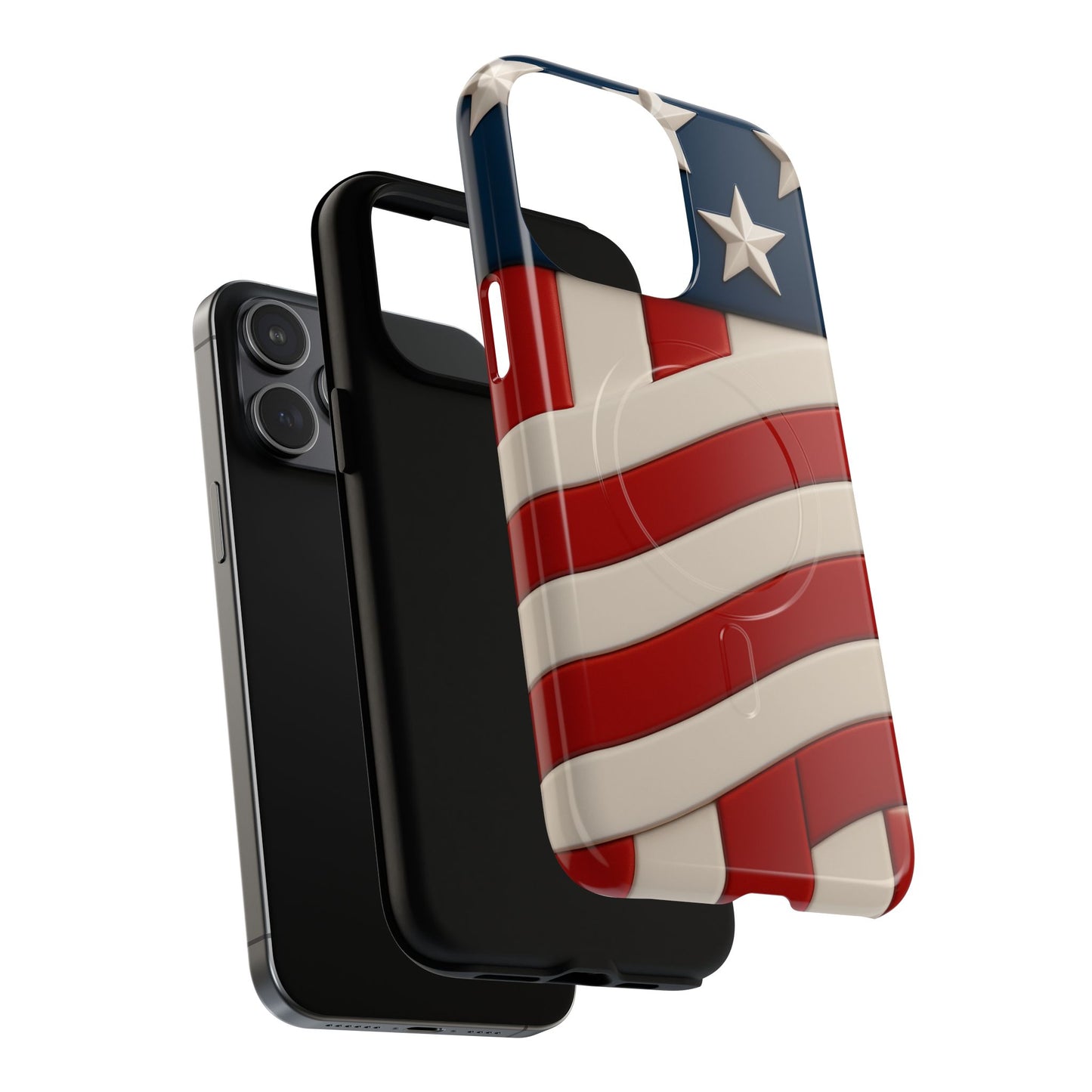 Patriotic iPhone Cases - MagSafe Tough American Flag Design