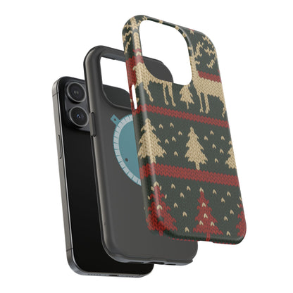 Holiday Reindeer Knit iPhone Case | compatible with MagSafe