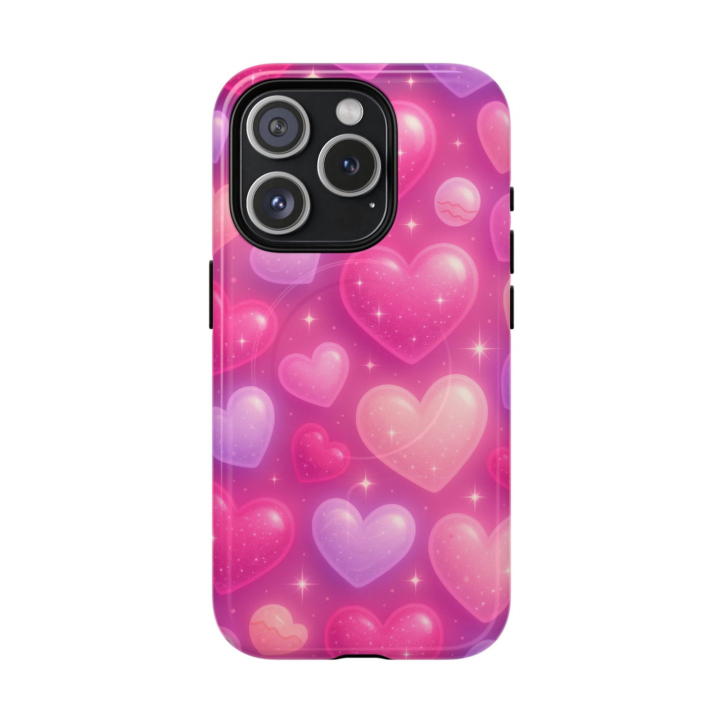 Glitter Hearts Cases for iPhones with MagSafe