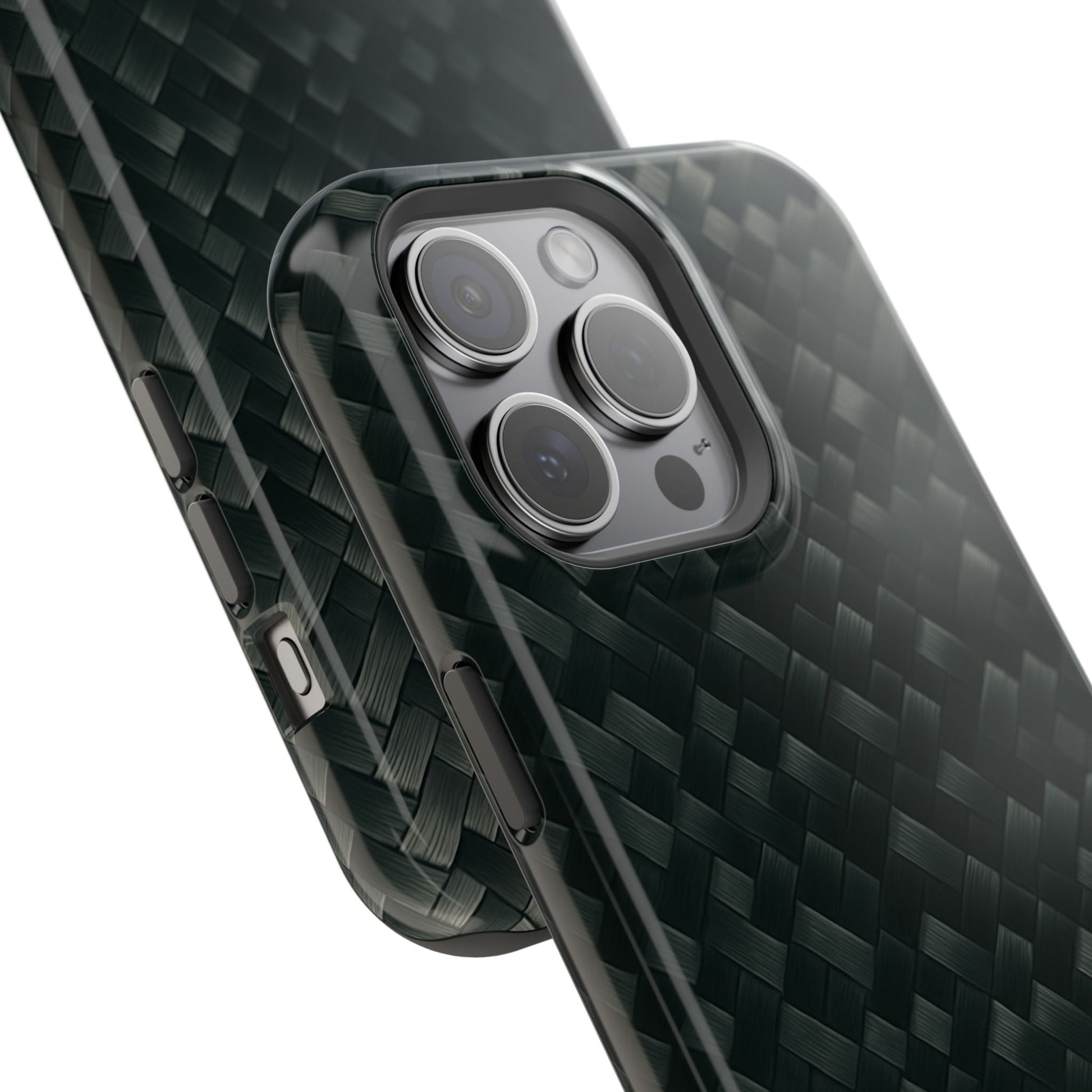 Dark Carbon Fiber Texture Magnetic Impact-Resistant iPhone Case | MagSafe compatible  Shamo's