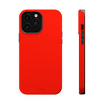 Electric Red Solid Color MagSafe Compatible Impact-Resistant iPhone Case | Slim Protective Cover