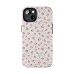 Rosebud Floral Tough iPhone Case — Pink Vintage Flower Protective Cover - iPhone 17 - Shamo's