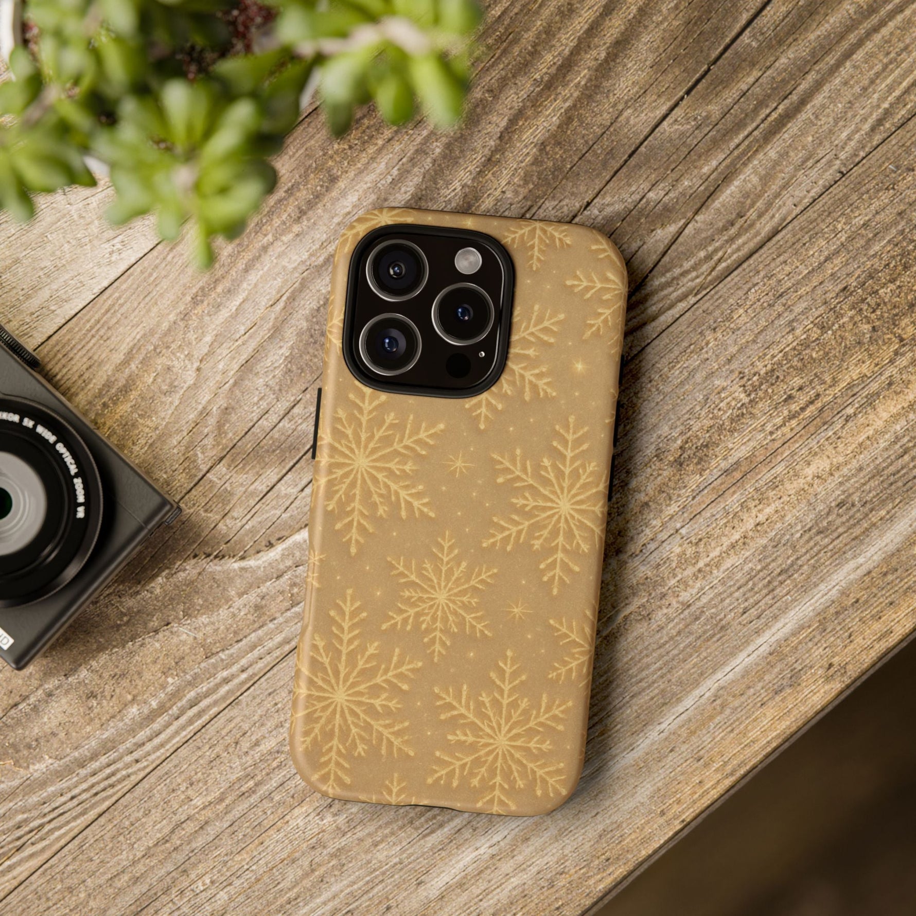 Golden Snowflake Holiday iPhone Case  Shamo's