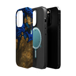 Blue Swirl & Burl Wood Impact iPhone Case | MagSafe compatible  Shamo's