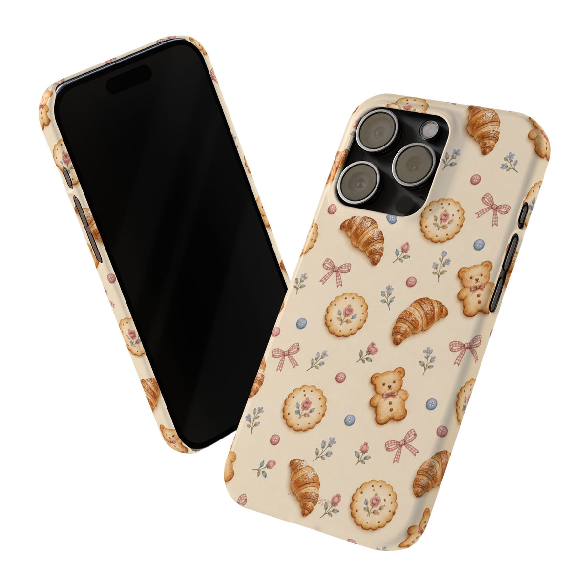 Slanke iPhone-hoes — knus bak- en teddybeerpatroon (recept, hert, knopen)