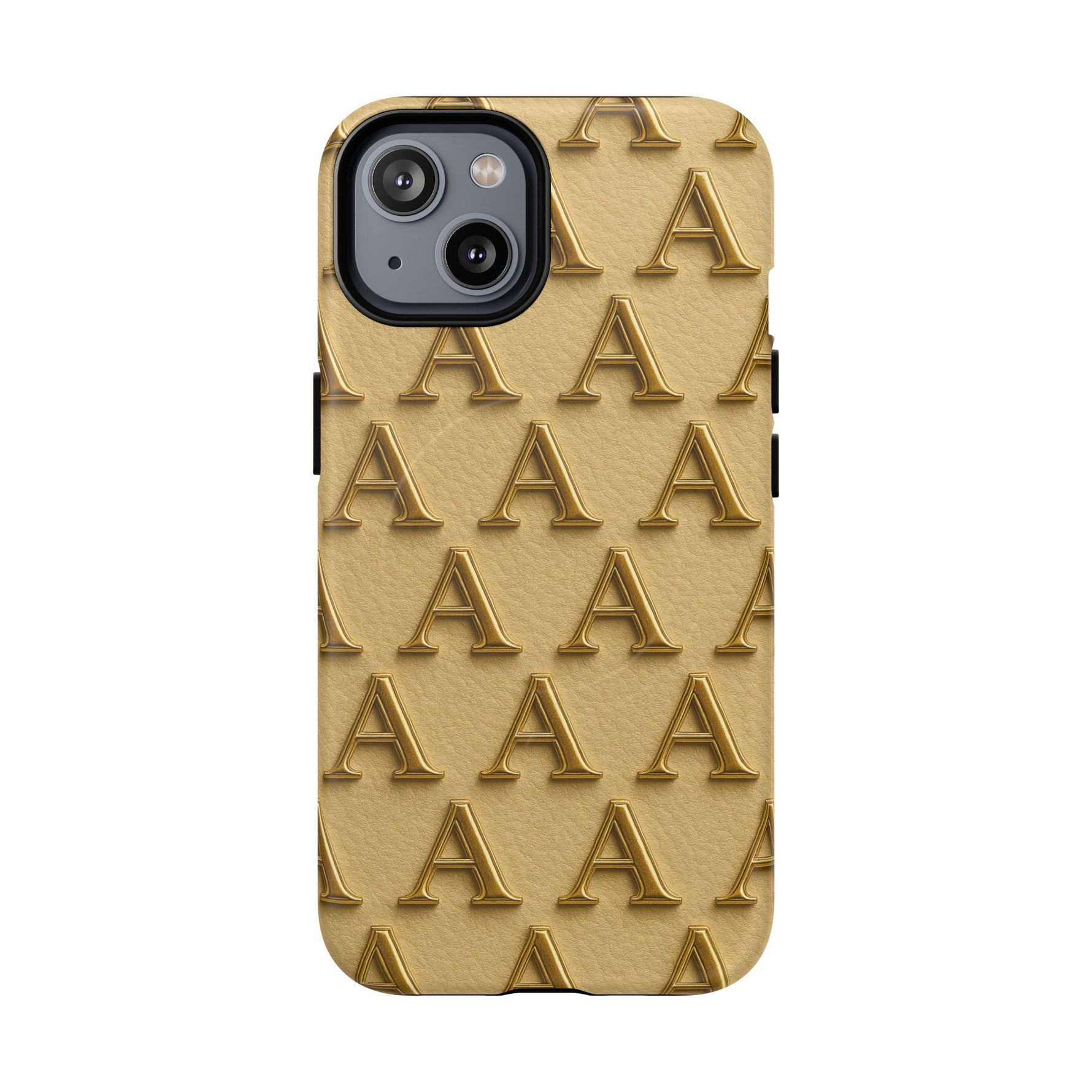 Gold Monogram 'A' iPhone Case with MagSafe - Shamo's
