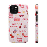 Boss Girl Cosmetic Pattern iPhone Case | MagSafe - iPhone 14 / Glossy - Shamo's