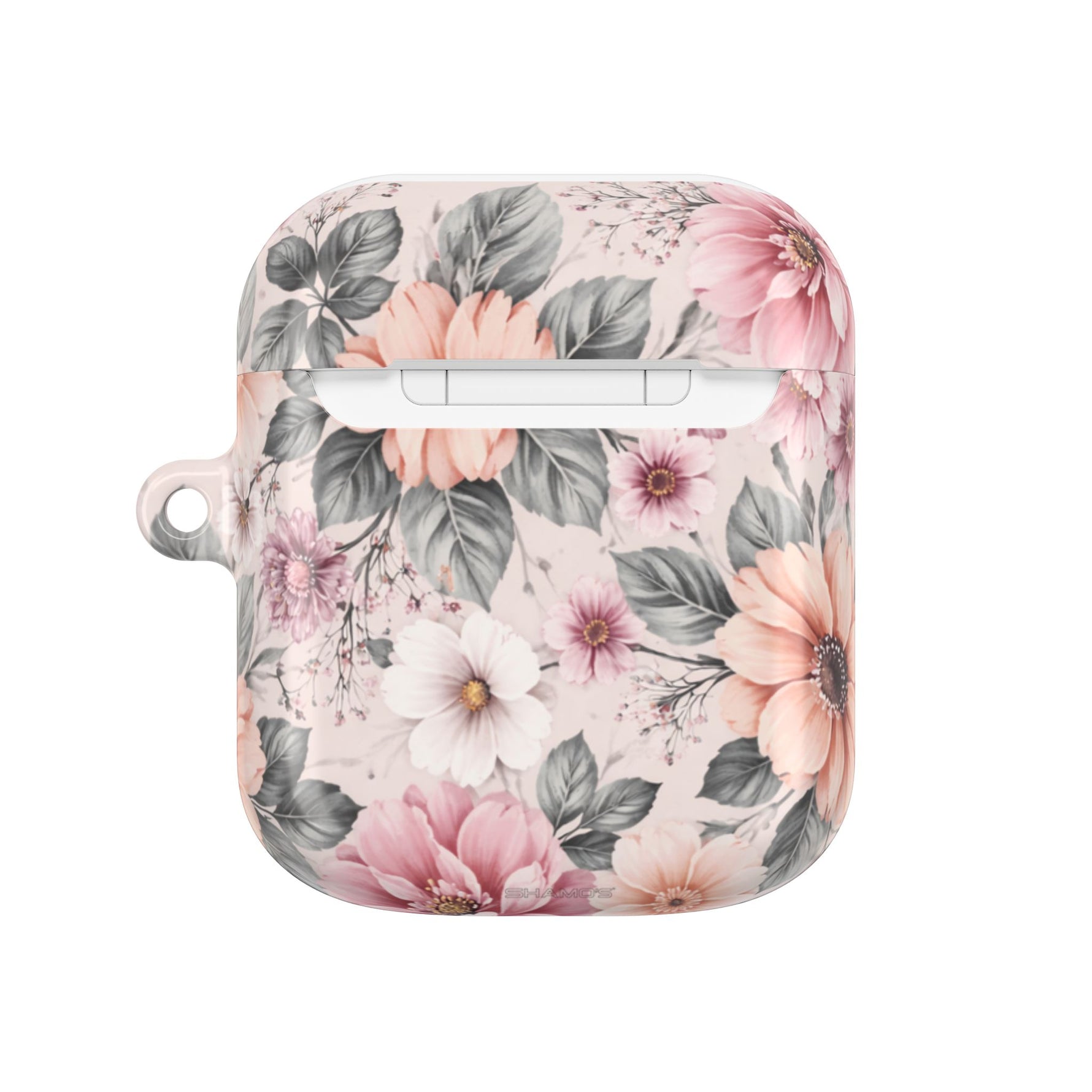 Floral Pink Vintage AirPod Case — Pastel Flower Protective Cover - AirPods Pro Gen 1 / White / Glossy - Shamo's