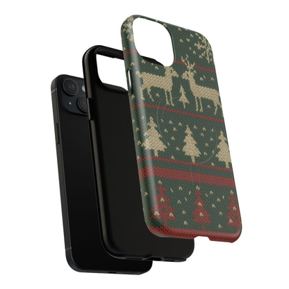 Holiday Knit Reindeer MagSafe Tough iPhone Case