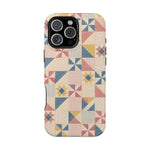 Prairie Quilt – Pastel Patchwork Pattern MagSafe Phone Case, glossy iPhone 16 Pro Max, rear view
