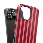 Red Burgundy  Stripes Magnetic Impact-Resistant Phone Case | MagSafe Compatible